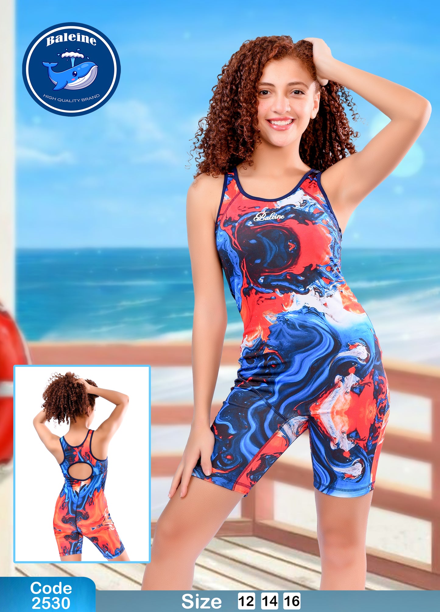 Swimsuit with top and shorts