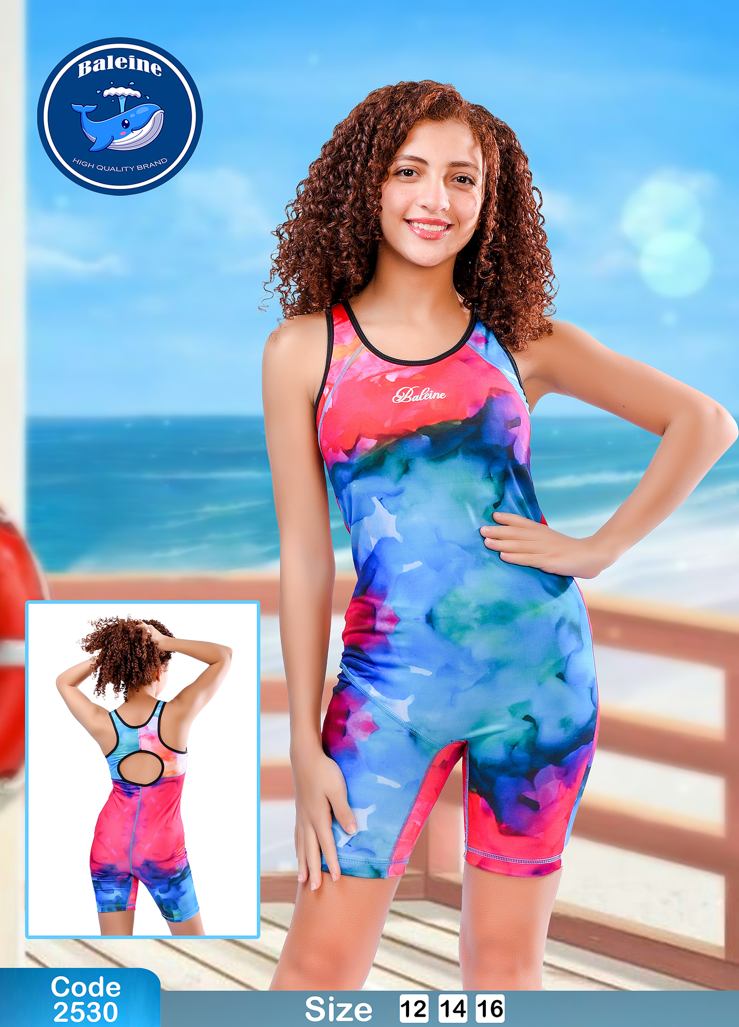 Swimsuit with top and shorts