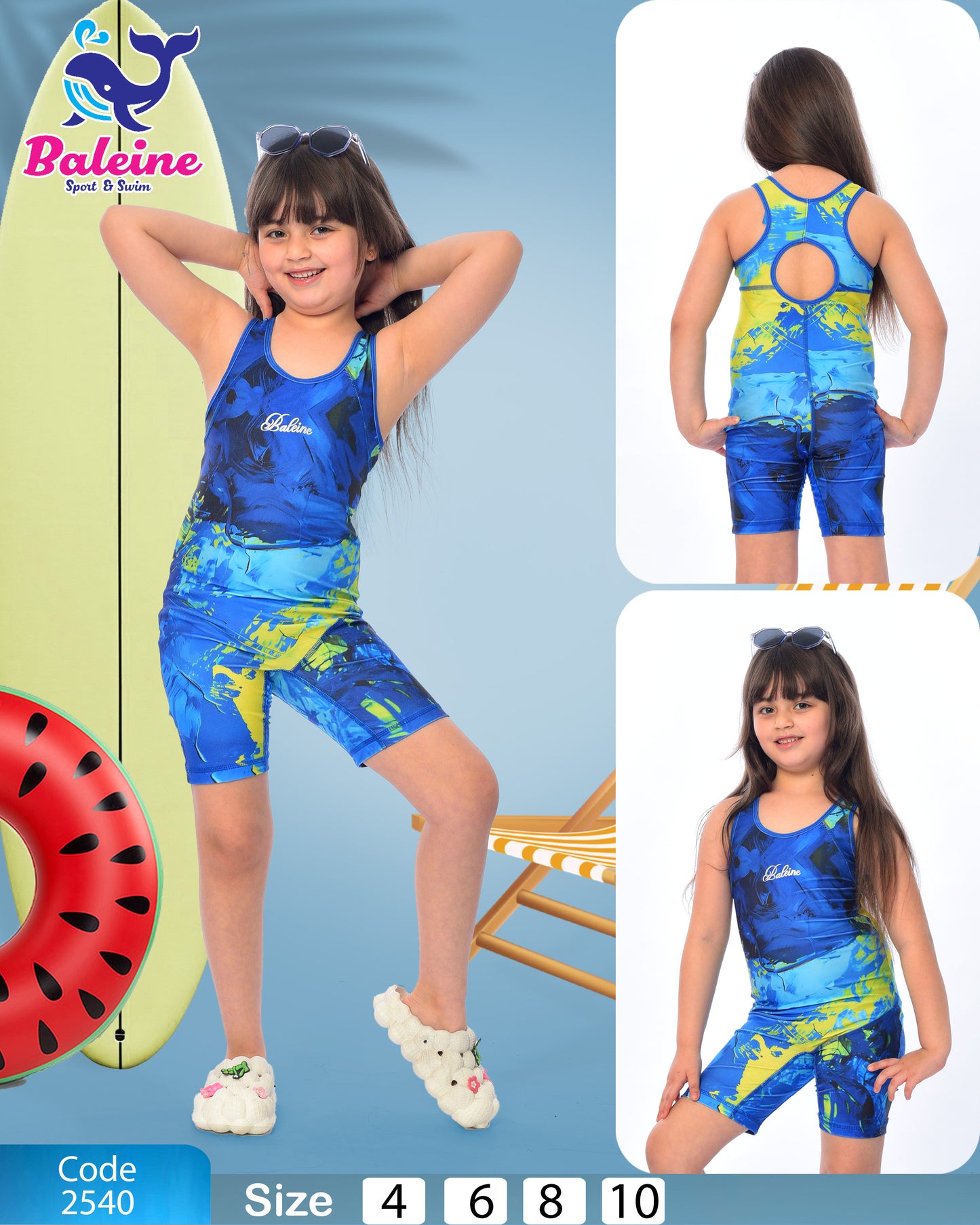 Swimsuit with top and shorts big size
