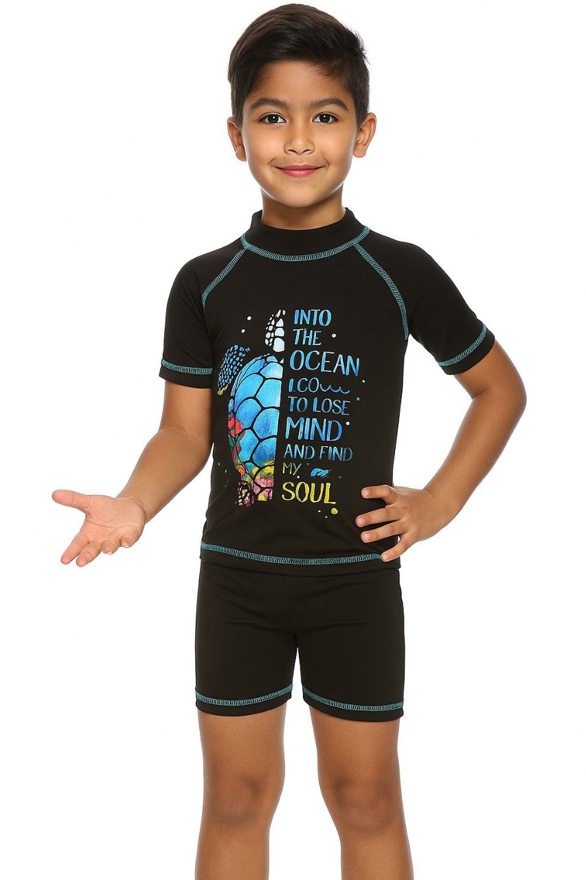 Boys Half-sleeve swimsuit and shorts 2 pieces
