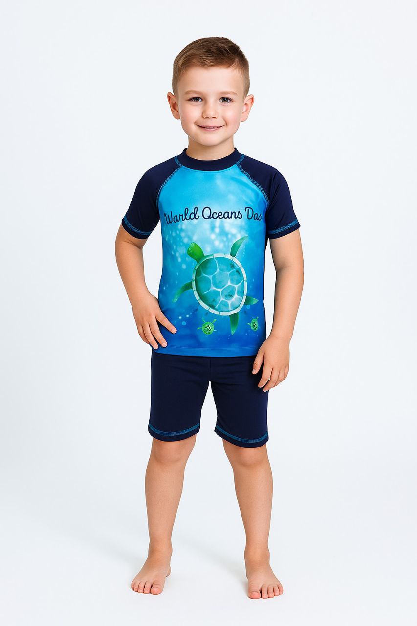 Boys Half-sleeve swimsuit and shorts 2 pieces