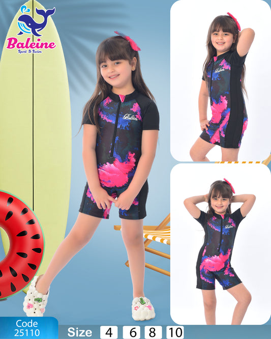 Girls  Half-sleeve swimsuit and shorts