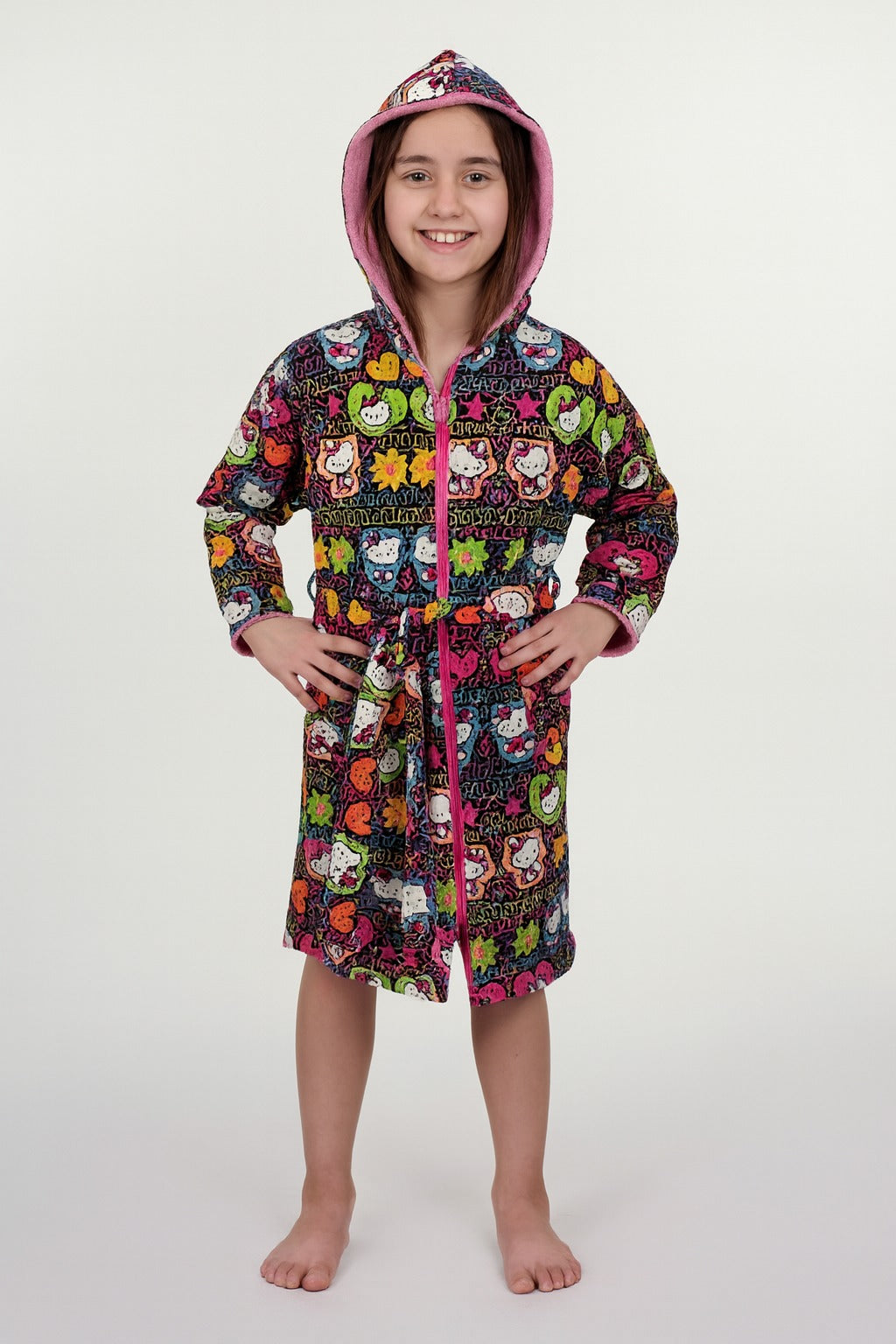 Kids' Printed Hooded Bathrobe - Fleece - 6 Designs