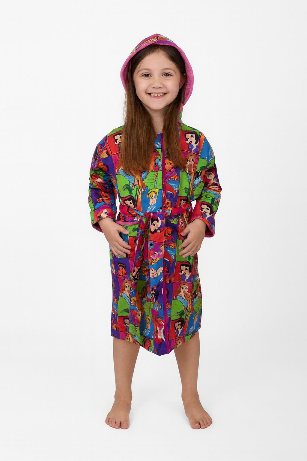 Kids' Printed Hooded Bathrobe - Fleece - 6 Designs