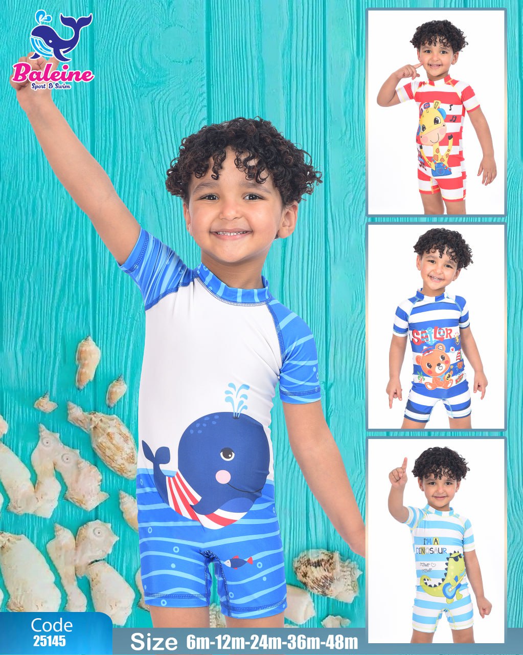 Half-sleeve swimsuit and shorts Kids