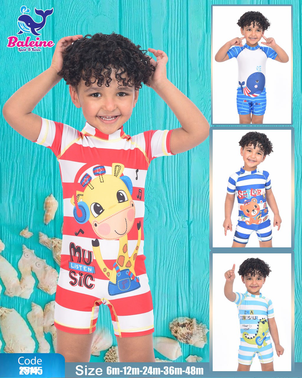 Half-sleeve swimsuit and shorts Kids