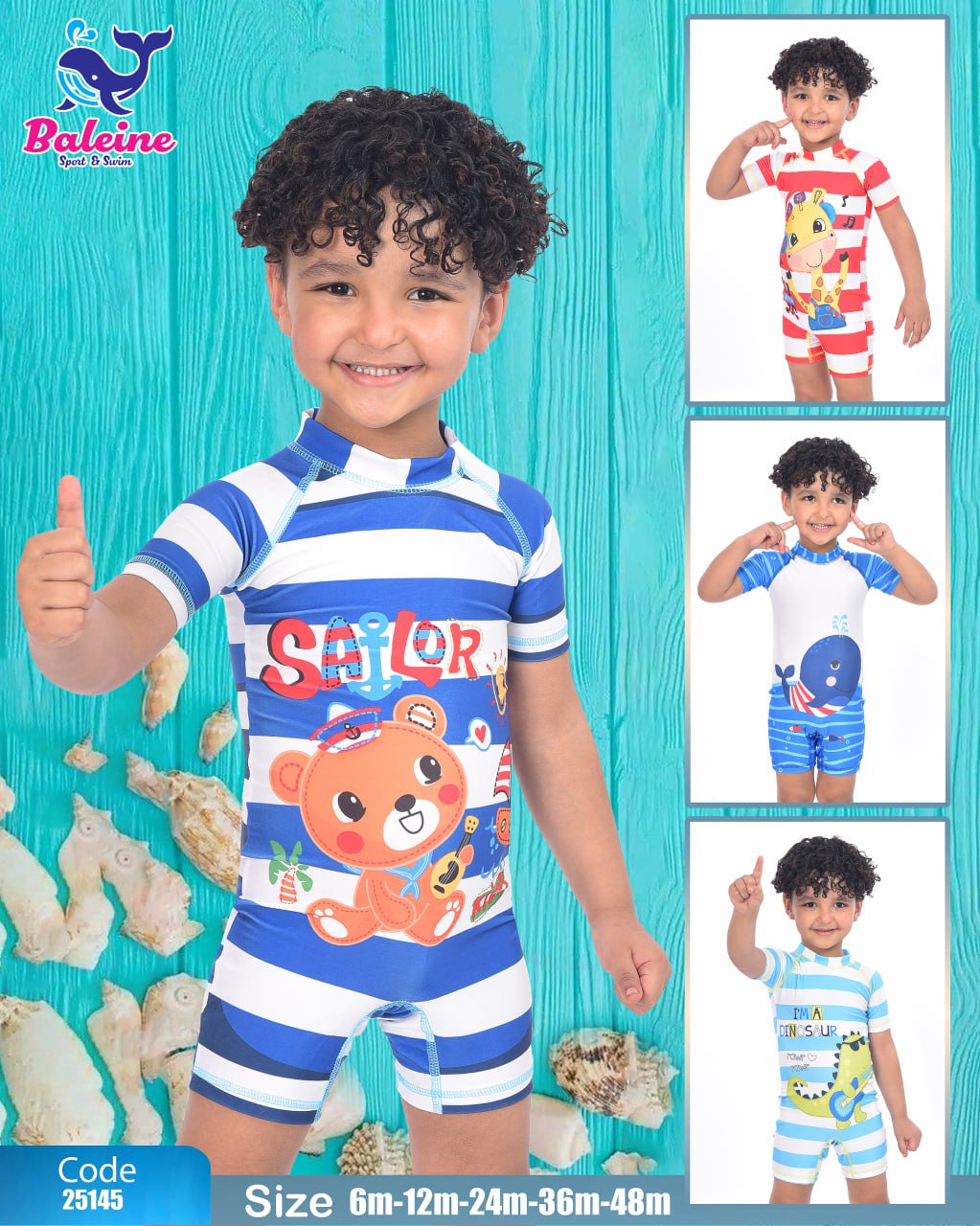 Half-sleeve swimsuit and shorts Kids