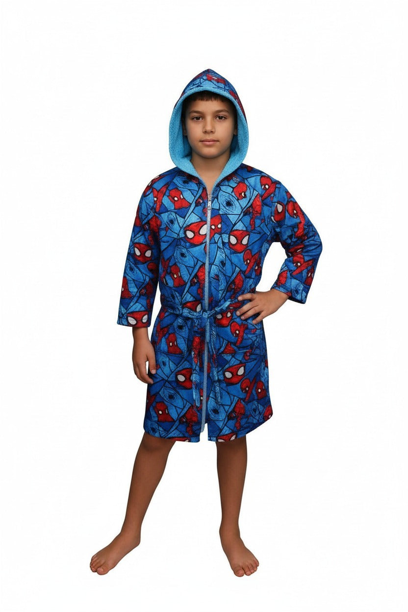 Kids' Printed Hooded Bathrobe - Fleece - 6 Designs