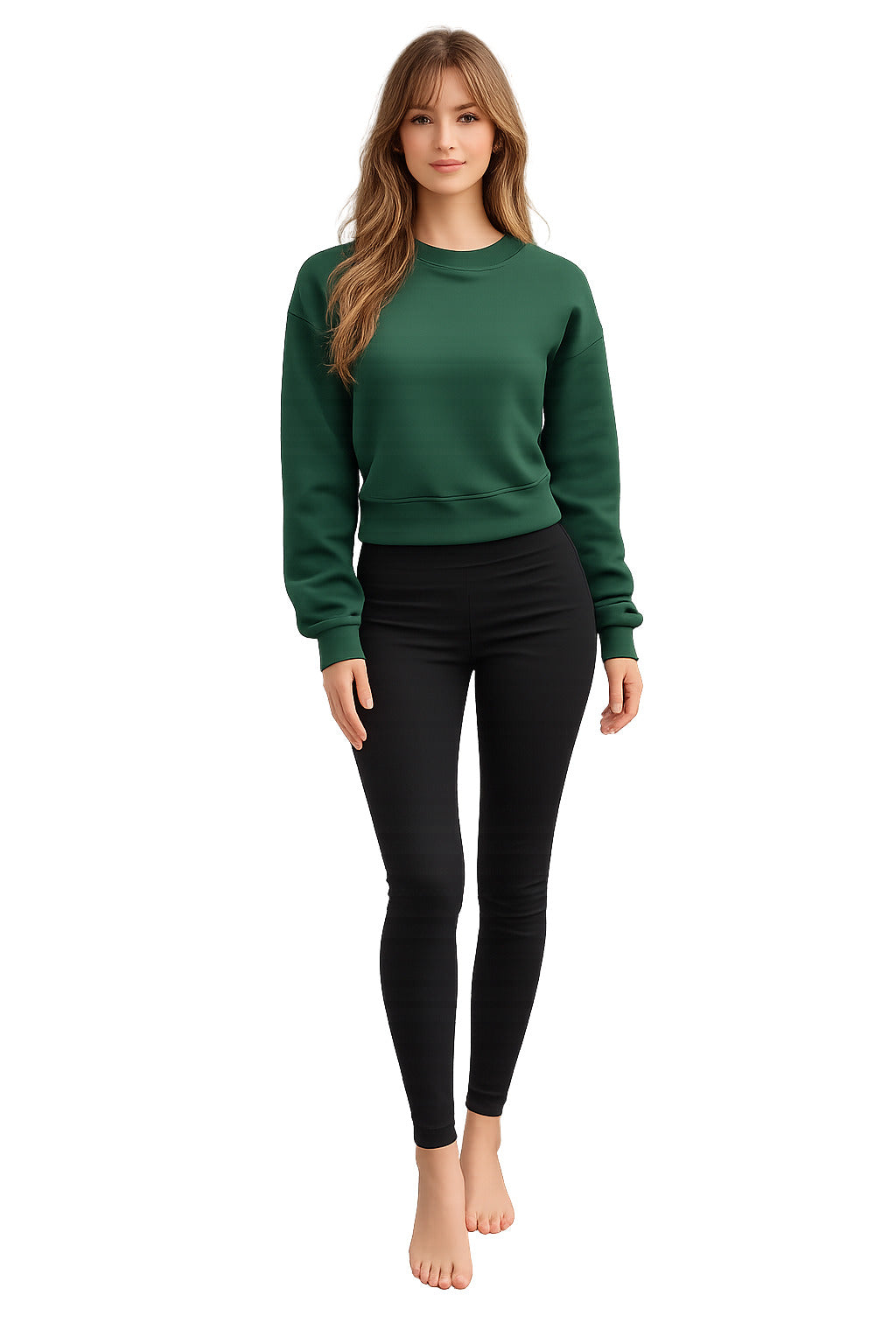Plain Melton Crop Sweatshirt – One Size (55–75 KG)