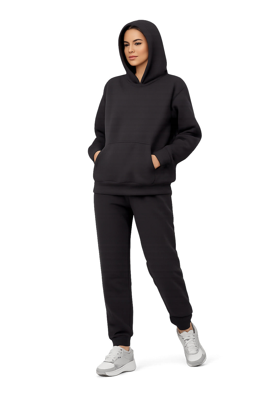 Solid Melton Hoodie & Joggers Set - 9 Colors