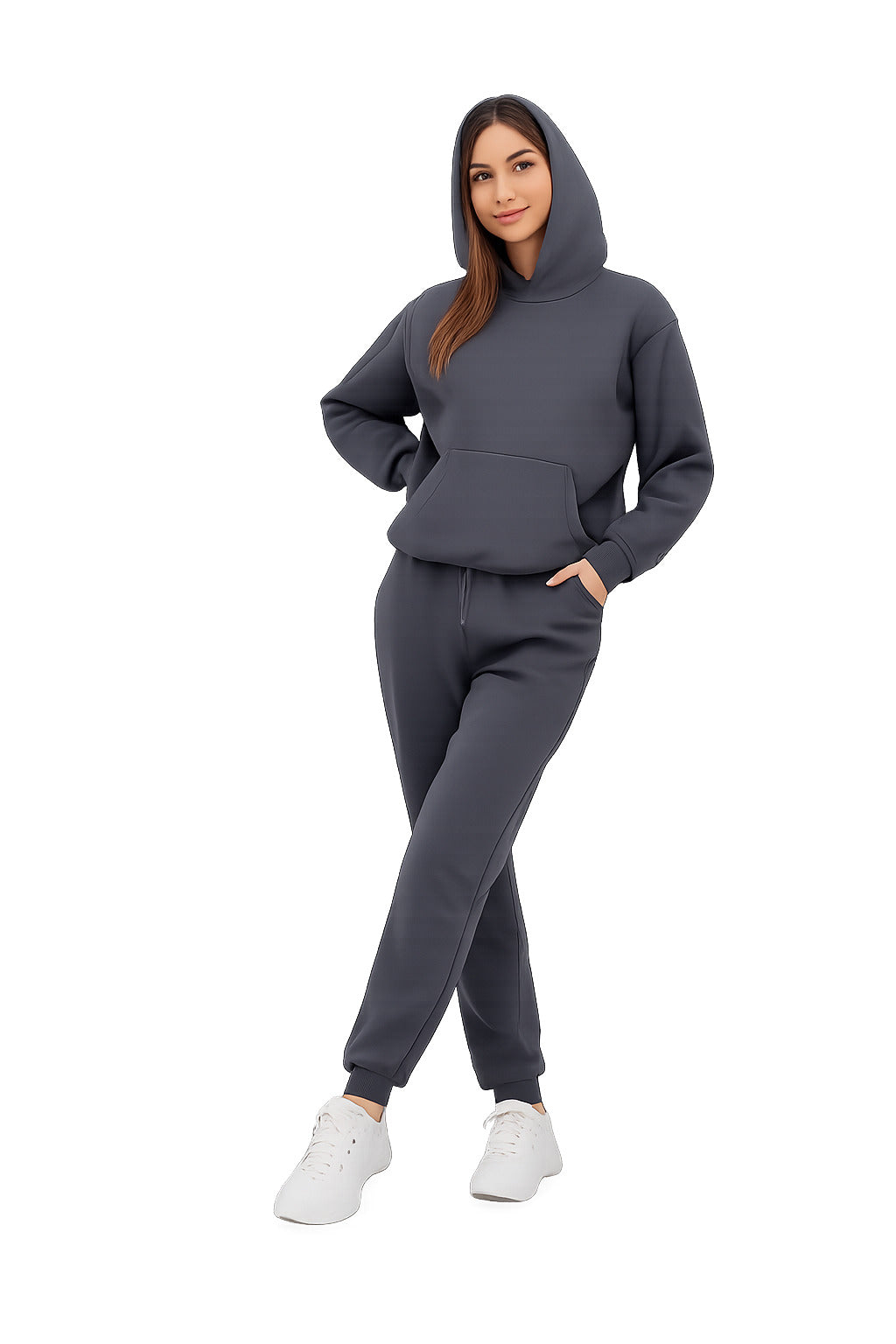 Solid Melton Hoodie & Joggers Set - 9 Colors