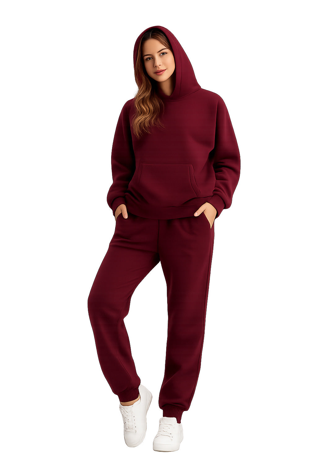 Solid Melton Hoodie & Joggers Set - 9 Colors